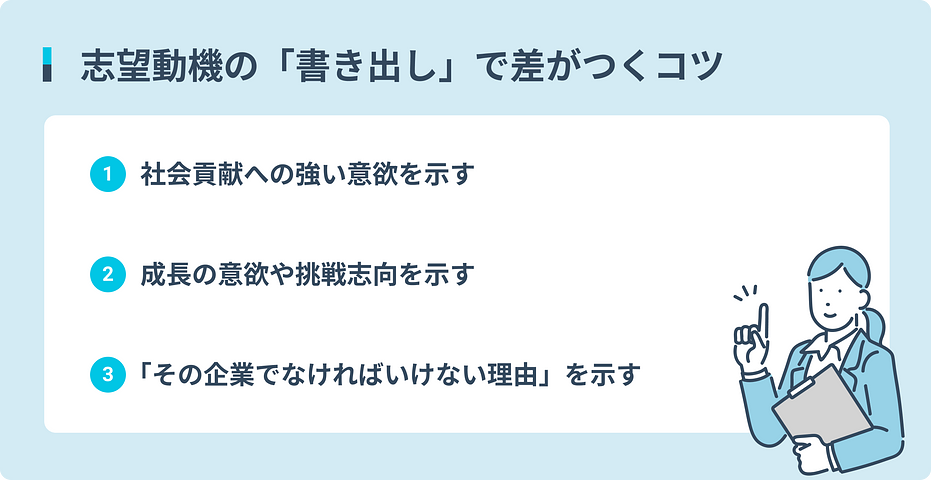 志望動機の「書き出し」」で差がつくコツ