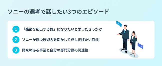 ソニーの選考で話したい3つのエピソード